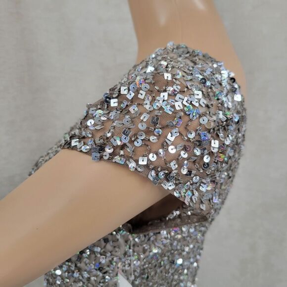 JUMP apparel Sparkly Silver Sequin Dress, Juniors Size 3/4 NEW NWT - Picture 4 of 14